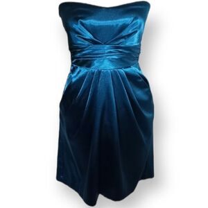 TWEEZE ME TEAL STRAPLESS DRESS SZ.7 EUC